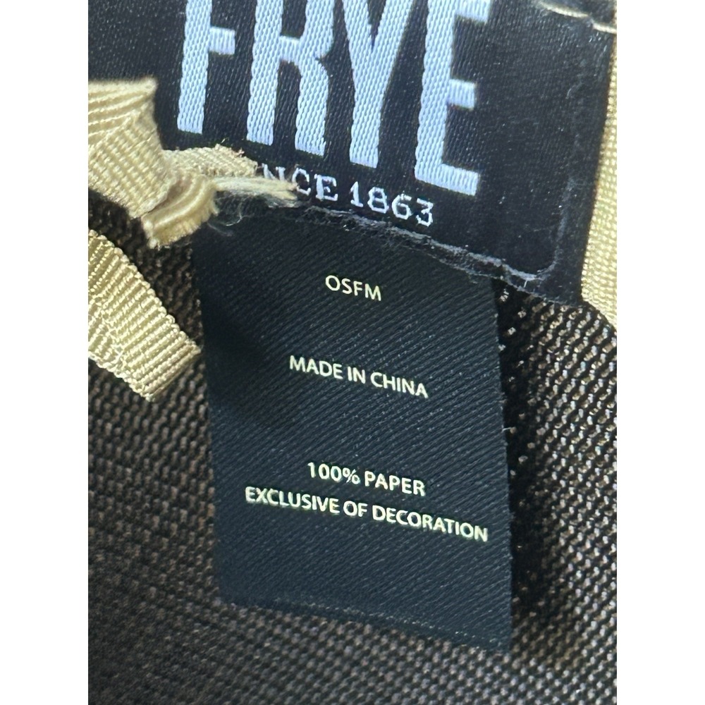 Frye straw cowboy hat features a distinct black leather band Metal Buckle New - Picture 7 of 8